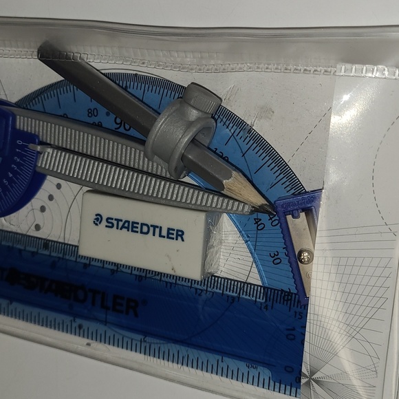 Student Math Set - Protractor, Pencil Compass, Ruler, etc. - Picture 5 of 5